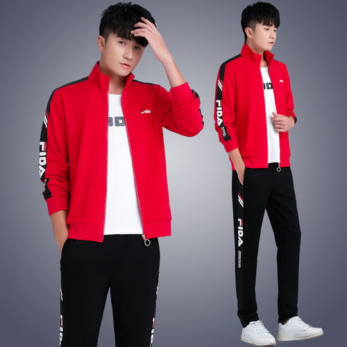2020男士卫衣套装三件套春秋款休闲运动套装时尚潮流男外套运动服