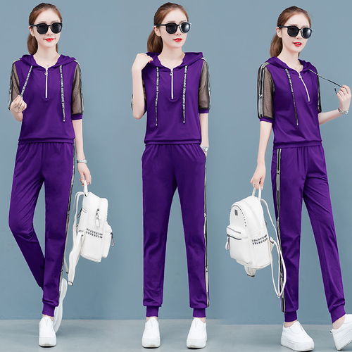 运动服套装女夏季2020新款休闲卫衣两件套女时尚气质短袖夏天显瘦